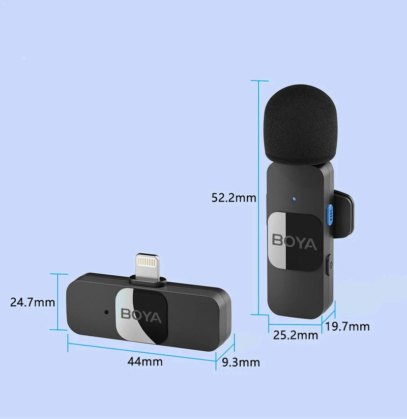 Microfone Sem Fio Profissional Boya BY Lavalier Mini Lapela - Condensador de Alta Qualidade