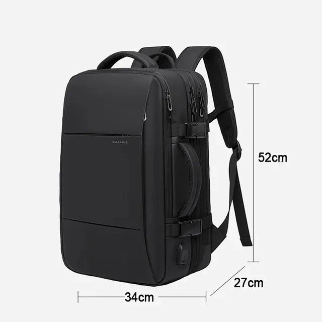 Mochila de Viagem com carregador USB Expansível para Homens, Mala para Viajem Grande Capacidade, Impermeável, Para Laptop até 17.3 Polegadas - BrasBest