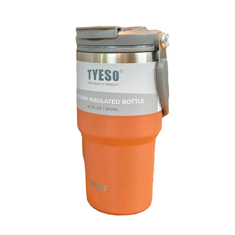 Copo termico Tumbler com Alça Tyeso  e Porta-Copos de Silicone - Caneca de Aço Inoxidável com Isolamento Térmico a Vácuo para Armazenamento a Frio