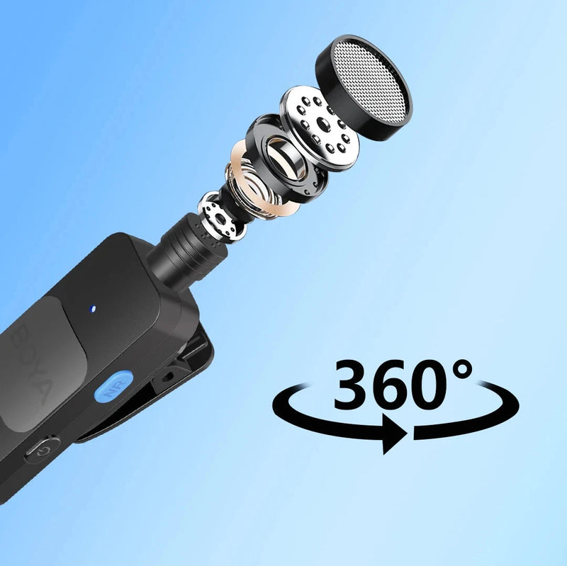 Microfone Sem Fio Profissional Boya BY Lavalier Mini Lapela - Condensador de Alta Qualidade