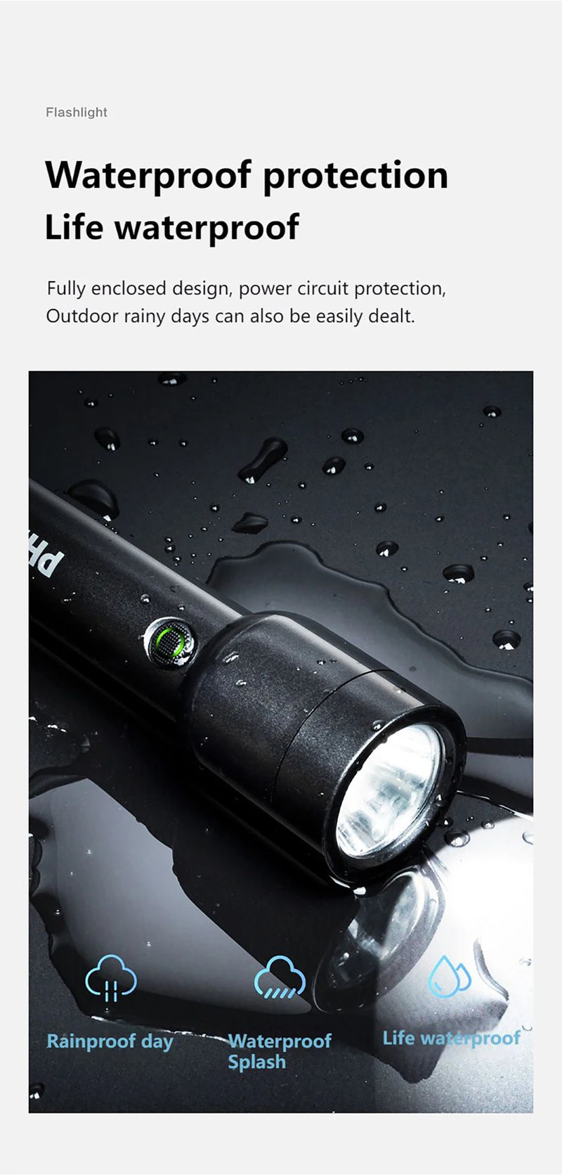 Lanterna LED Philips Com USB Bateria Recarregável 4 Modos de Iluminação - BrasBest