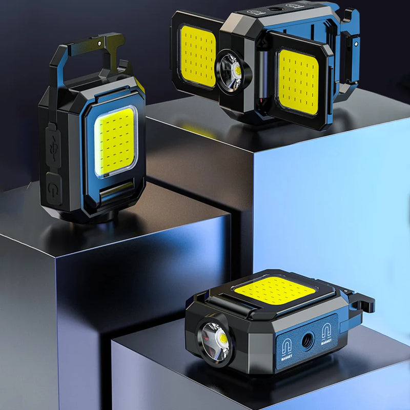 Bolso LED Luz de Trabalho com USB Recarregável, Mini Chaveiro, Lanterna XPE, IPX4 Impermeável, Camping Ao Ar Livre, Caminhadas - BrasBest