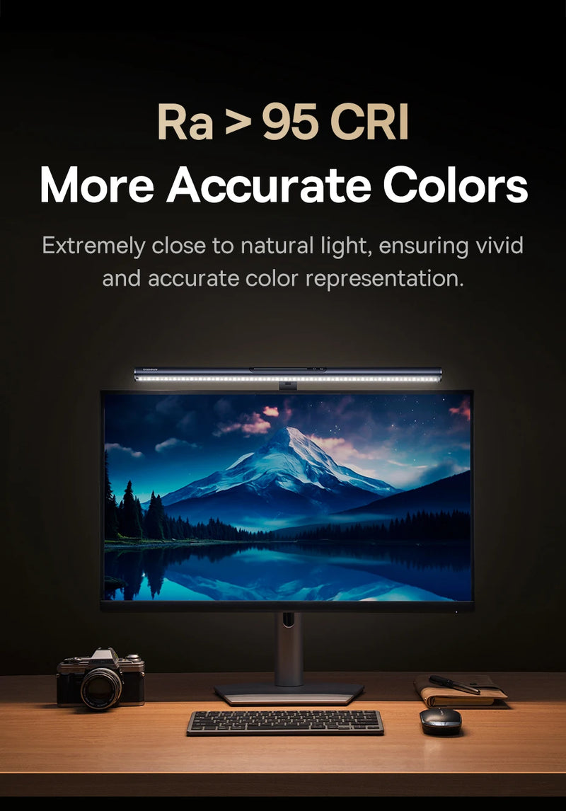 Luz LED para Monitor Baseus - magnética suspensa para tela de computador, mesa, laptop, mesa, Luz para Estudo, Laptop, USB. - BrasBest
