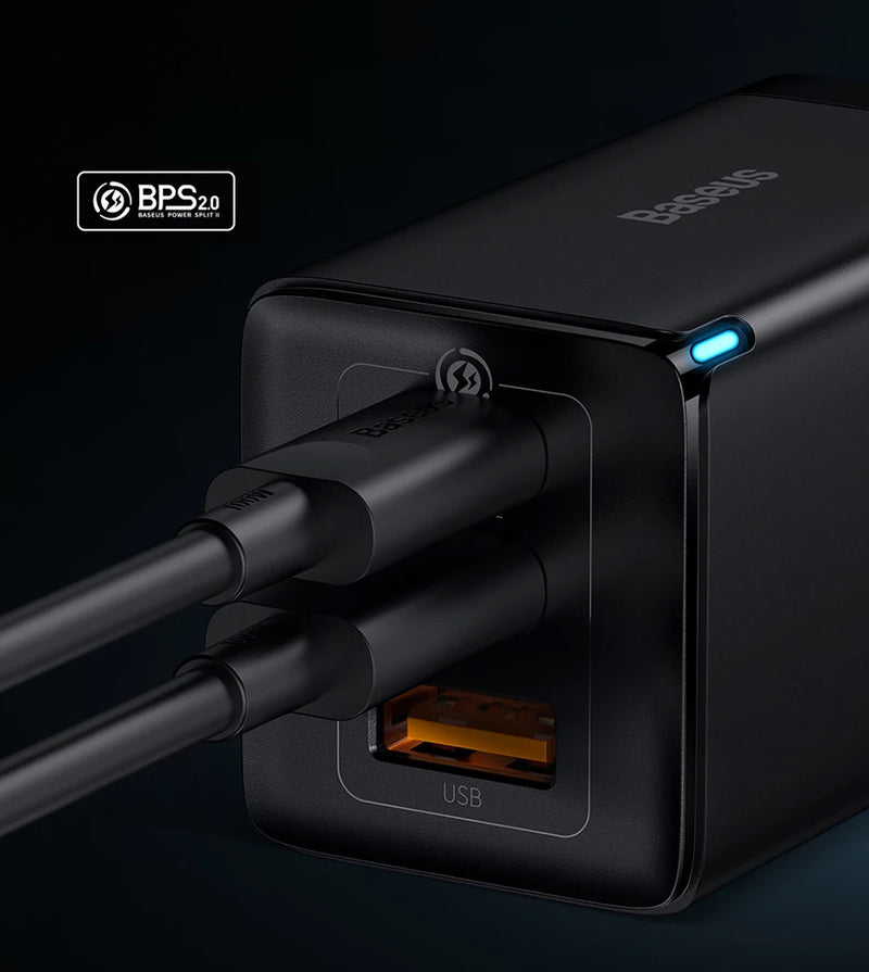 Carregador Portátil Baseus 65W, Carregamento Rápido, 4.0, 3.0, Tipo C, Celular, Notebook - BrasBest
