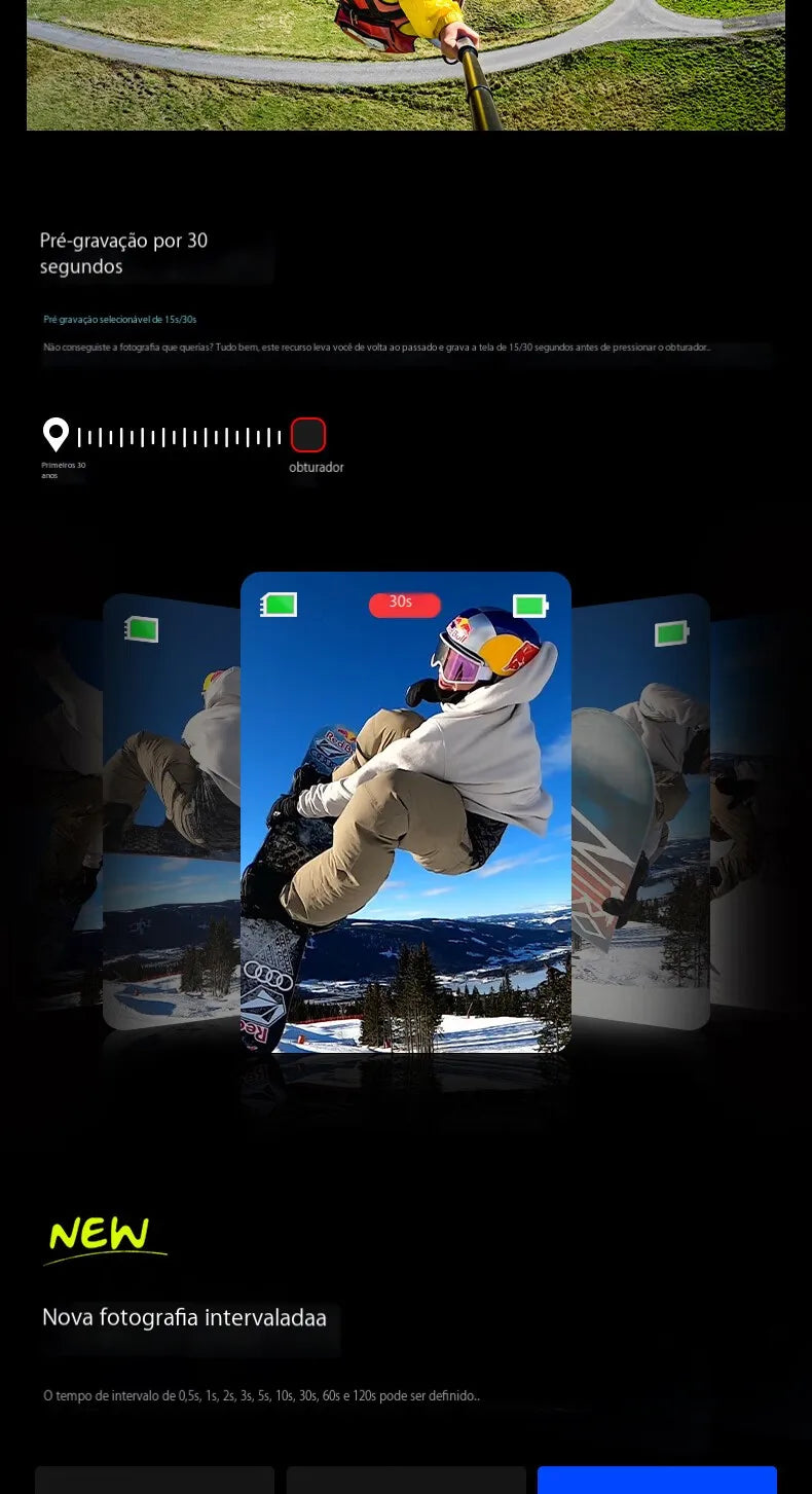 GoPro 12 Câmera de ação, preta, impermeável, 2x Bateria, Tempo de Execução, HyperSmooth 6.0, 5.3K60, 27MP