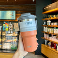 Copo termico Tumbler com Alça Tyeso  e Porta-Copos de Silicone - Caneca de Aço Inoxidável com Isolamento Térmico a Vácuo para Armazenamento a Frio
