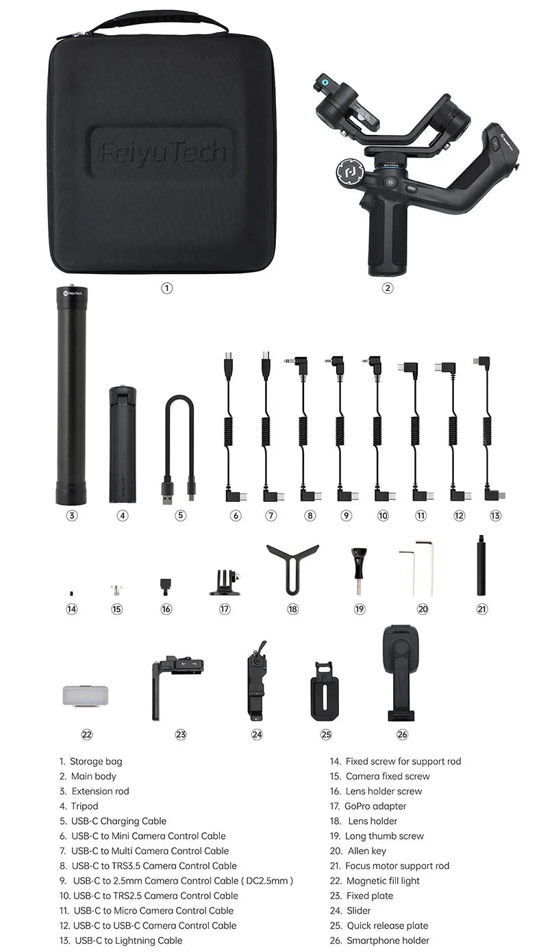 GIMBAL estabilizador SCORP Mini 2 Com três eixos de estabilização, proporciona movimentos suaves e precisos, eliminando tremores e vibrações indesejadas serve para /Câmeras profissionais/GoPro11/iPhone/Samsung - BrasBest
