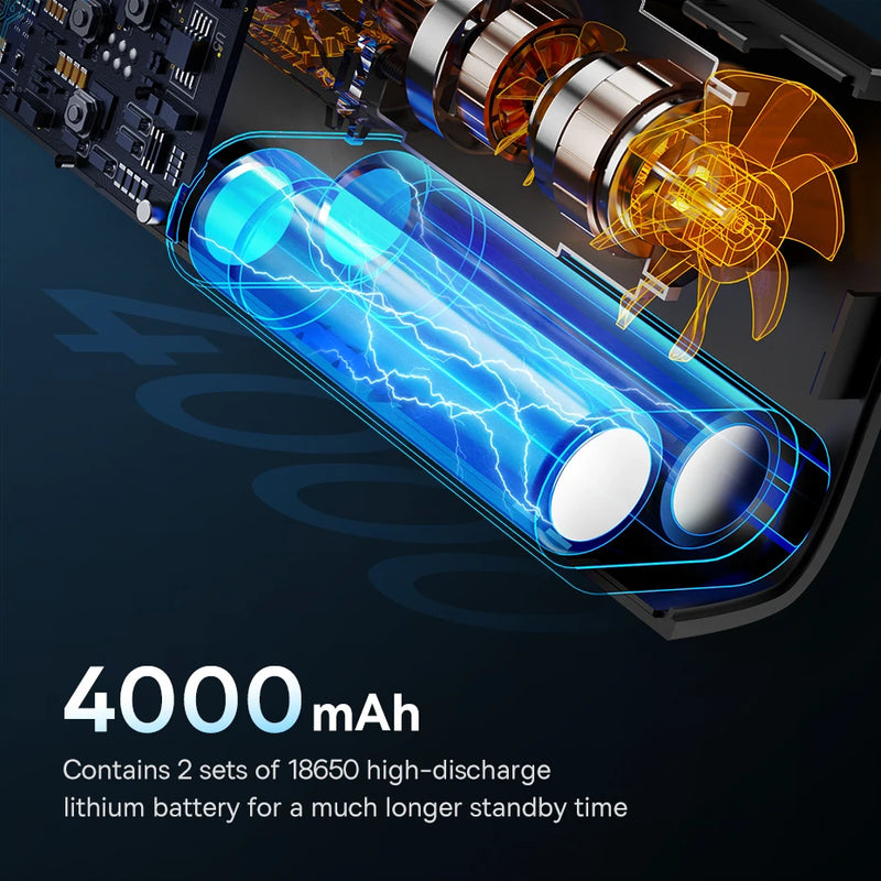 Mini Compressor a Ar Baseus, bomba de ar sem fio para carro, compressor de ar portátil para carros, compressor de ar portátil para carros, motocicletas, bicicleta, insuflador de pneus com display digital LCD. - BrasBest