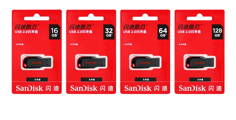 Pendrive SanDisk Original - Armazenamento Básico, Memory Stick, Disco U (128GB, 64GB, 32GB, 16GB)