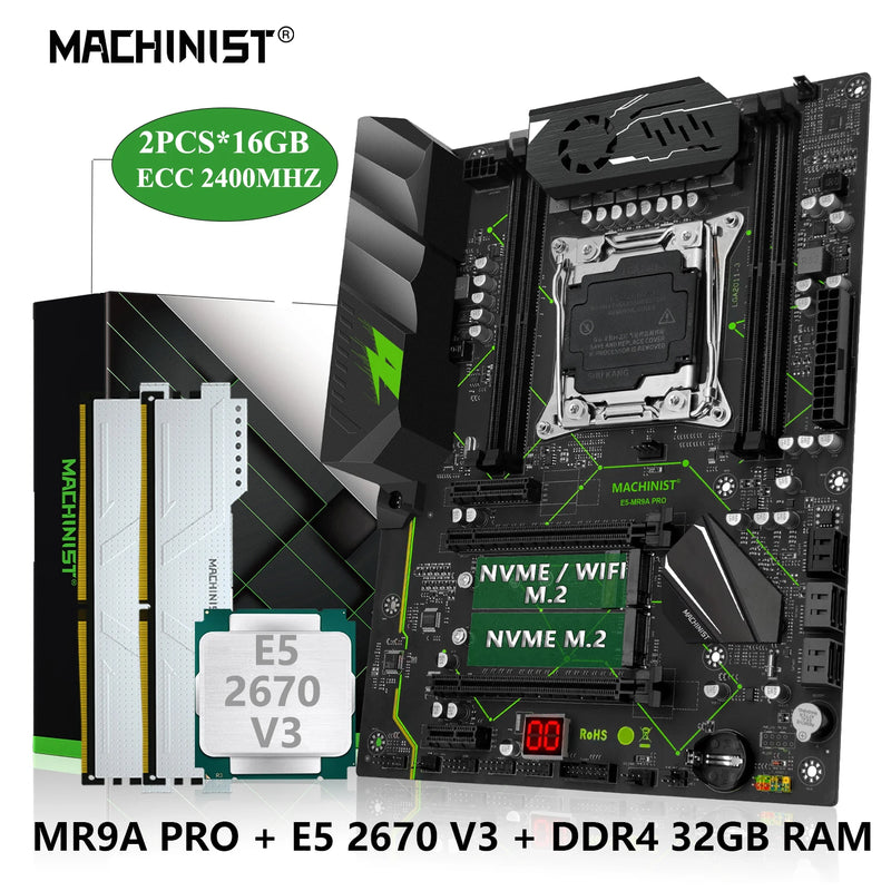 kit Placa  Mãe de computador MACHINIST-MR9A PRO X99  LGA 2011-3, Xeon E5 2670 K
