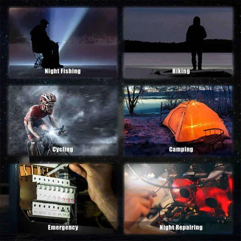 Lanterna portátil USB Luz forte, recarregável LED Chaveiro, Pocket Clip, lanterna, trabalho ao ar livre, caminhadas, pesca, Camping - BrasBest