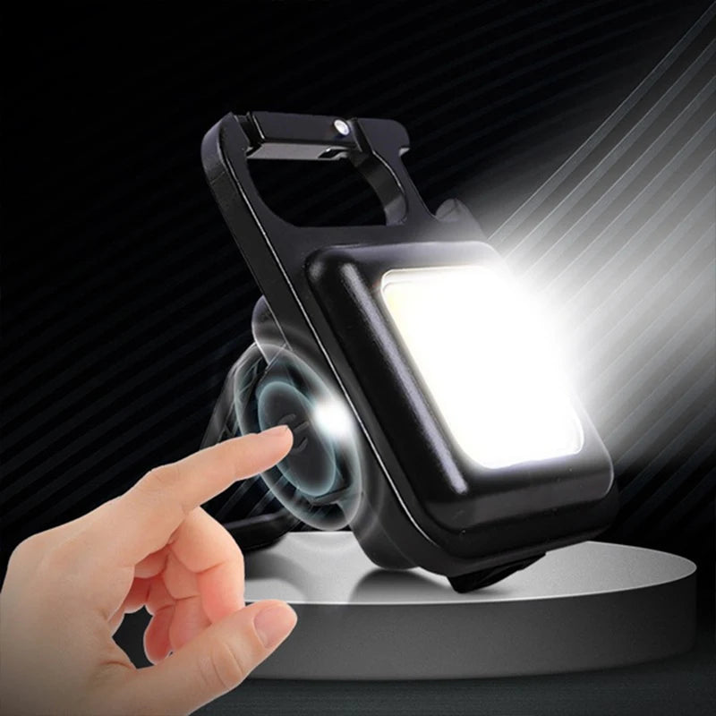 Lanterna portátil USB Luz forte, recarregável LED Chaveiro, Pocket Clip, lanterna, trabalho ao ar livre, caminhadas, pesca, Camping - BrasBest