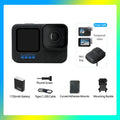 GoPro 12 Câmera de ação, preta, impermeável, 2x Bateria, Tempo de Execução, HyperSmooth 6.0, 5.3K60, 27MP