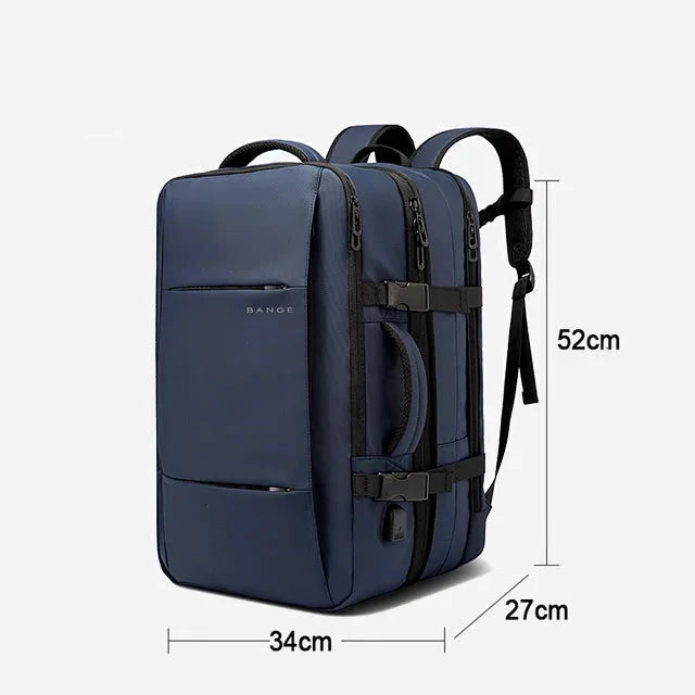 Mochila de Viagem com carregador USB Expansível para Homens, Mala para Viajem Grande Capacidade, Impermeável, Para Laptop até 17.3 Polegadas - BrasBest