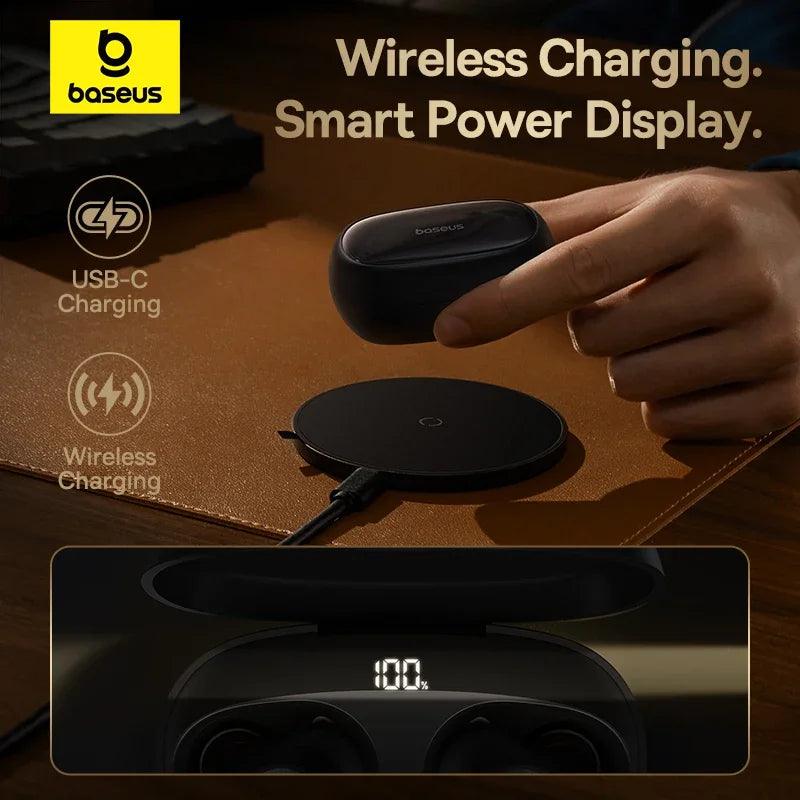 Fones de Ouvido Baseus-Bowie MA10 Pro, Sem Fio Bluetooth 5.3 Com Cancelamento de Ruido - BrasBest
