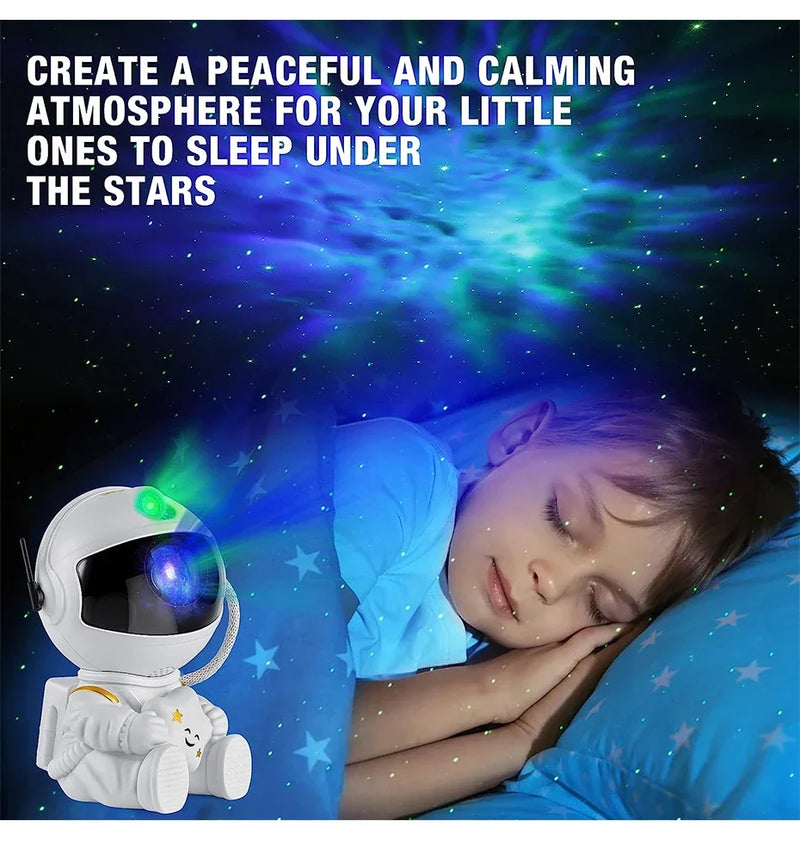 Lâmpada de astronauta com luz noturna de céu estrelado, projetor Galaxy Star