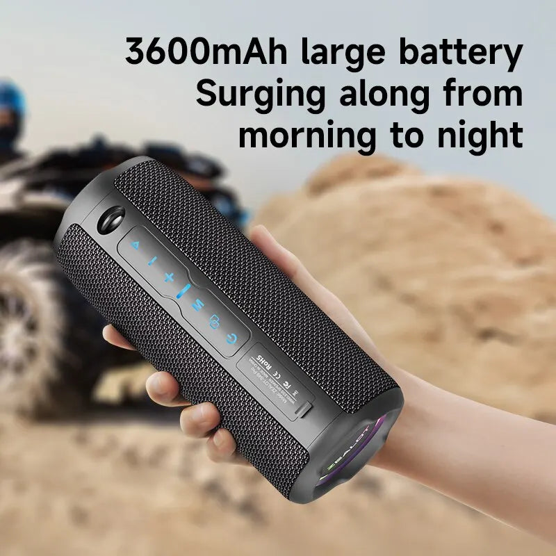 Caixa de Som Bluetooth Portátil, Caixa de Som Poderosa, Bass Boost, Emparelhamento Duplo, Altifalante Sem Fio Verdadeiro, IPX6 Impermeável, S49PRO, 20W - BrasBest