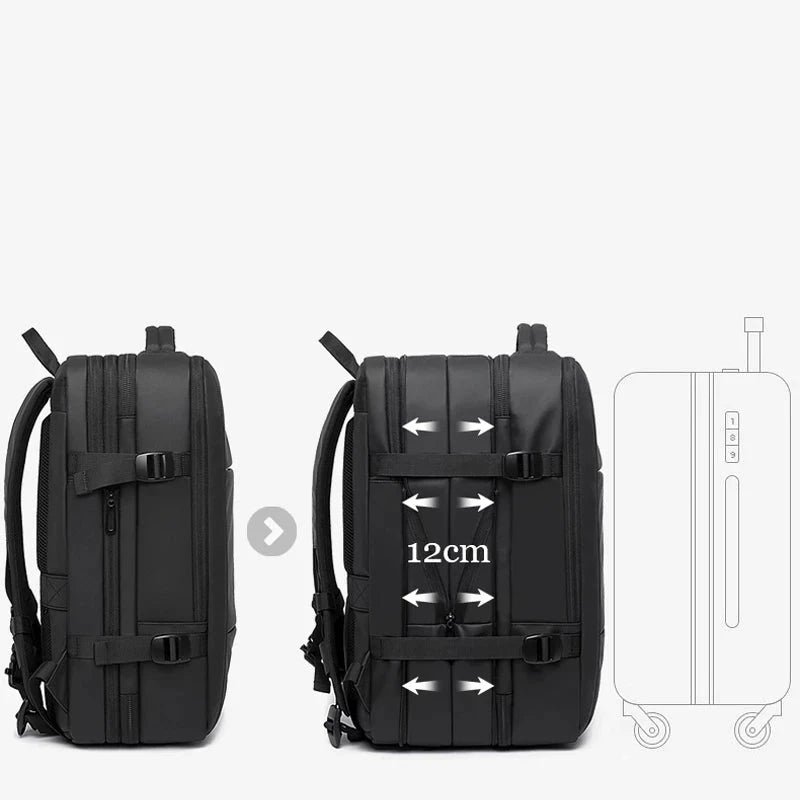Mochila de Viagem com carregador USB Expansível para Homens, Mala para Viajem Grande Capacidade, Impermeável, Para Laptop até 17.3 Polegadas - BrasBest