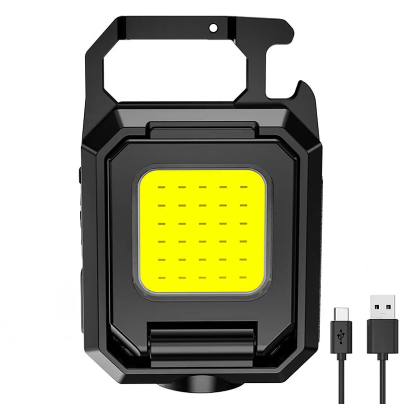Bolso LED Luz de Trabalho com USB Recarregável, Mini Chaveiro, Lanterna XPE, IPX4 Impermeável, Camping Ao Ar Livre, Caminhadas - BrasBest