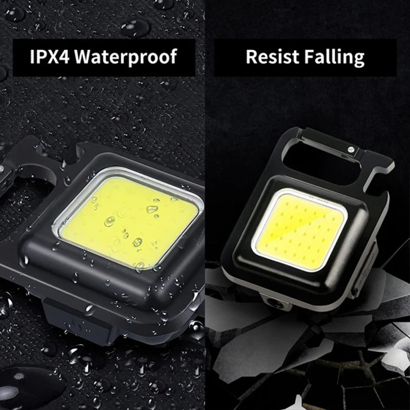 Lanterna portátil USB Luz forte, recarregável LED Chaveiro, Pocket Clip, lanterna, trabalho ao ar livre, caminhadas, pesca, Camping - BrasBest