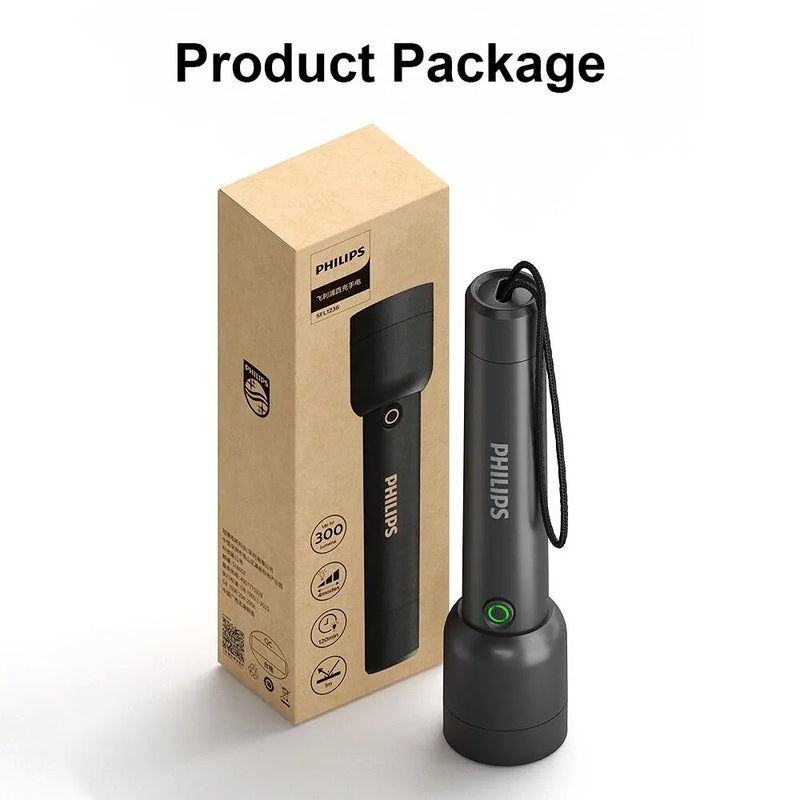 Lanterna LED Philips Com USB Bateria Recarregável 4 Modos de Iluminação - BrasBest