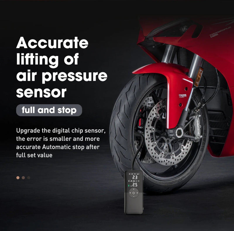 Bomba de ar para pneu de carro, moto, Bicicleta, Inflator de pneu portátil, Mini Compressor Digital. - BrasBest