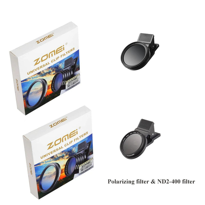 Filtro Polarizador Circular ZOMEI-CPL ND Profissional para Telefone Móvel Inteligente, Lente da Câmera do Telefone Celular com Clip, 37mm, ND2-ND400 - BrasBest
