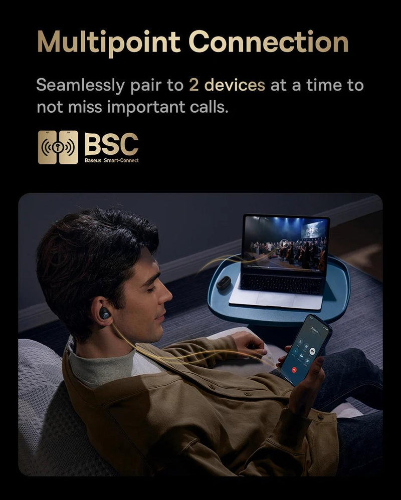 Fones de Ouvido Baseus-Bowie MA10 Pro, Sem Fio Bluetooth 5.3 Com Cancelamento de Ruido - BrasBest