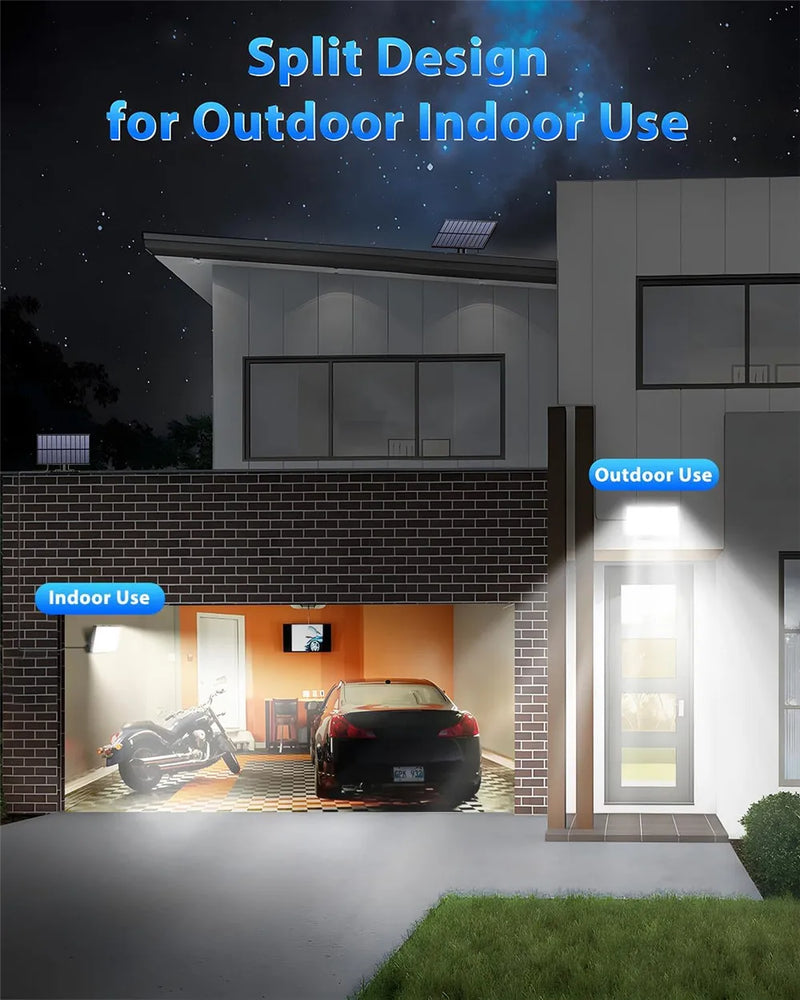 Luz solar impermeável ao ar livre com sensor de movimento, LED, holofote, controle remoto, 3 modos, pátio, garagem, quintal - BrasBest
