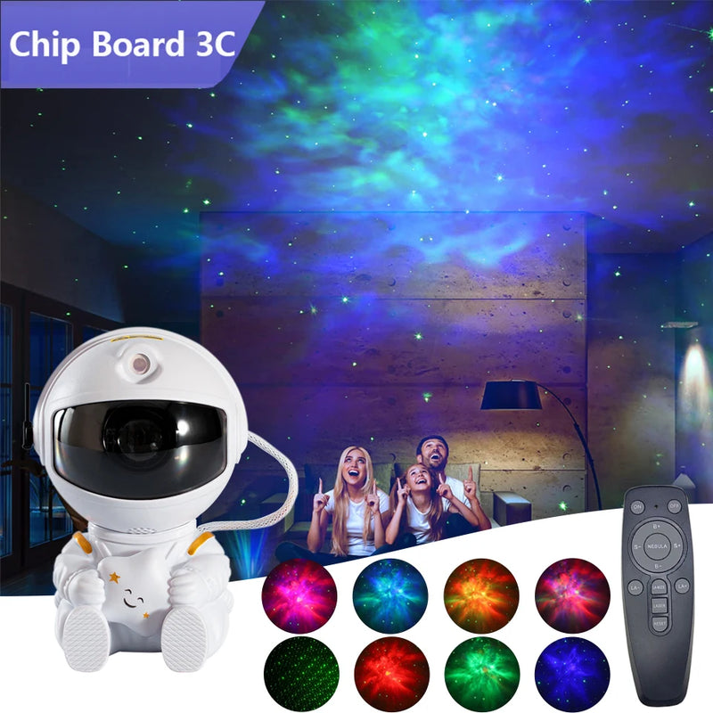 Astronauta Projetor de Galaxia, Night Light, Starry Sky Star, USB, LED, Decoração de aniversário da criança, Controle remoto, presente - BrasBest