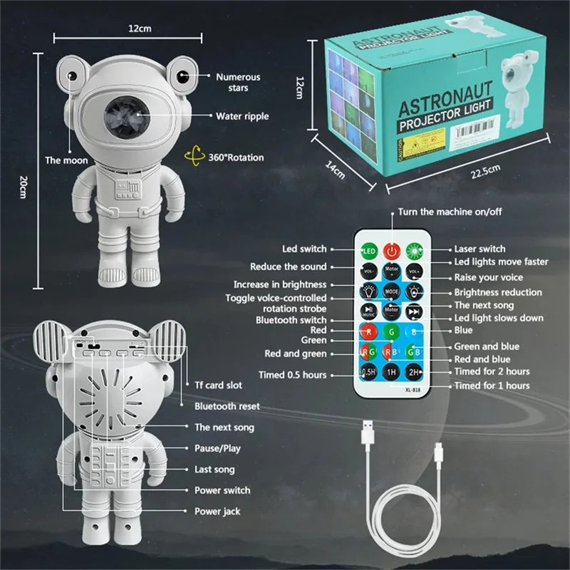 Galaxy Star Projetor LED Night Light, Astronauta Led, Nebula Projetor, Quarto, Casa, Luminárias decorativas, Presentes para crianças - BrasBest