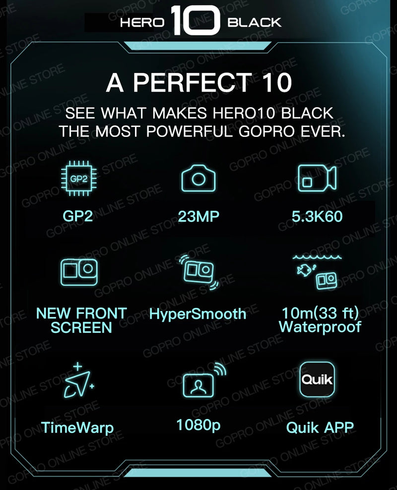 GoPro HERO 10 Black - Câmera de ação - Pronta entrega
