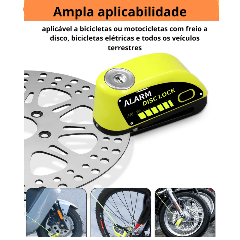 Alarme anti-roubo para Moto Bloqueio de Disco, Cadeado de Roda para Moto - BrasBest