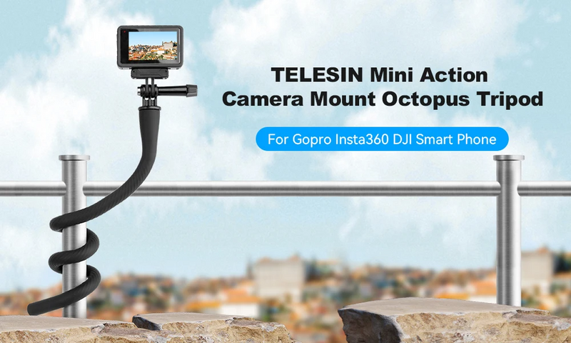 Suporte para Mochila TELESIN, GoPro Rotação Strap Mount, GoPro Hero 12, 11, 10, 9, 8, 7, 6, 5, 4, Insta360, SJCAM, EKEN, DJI, Osmo. - BrasBest